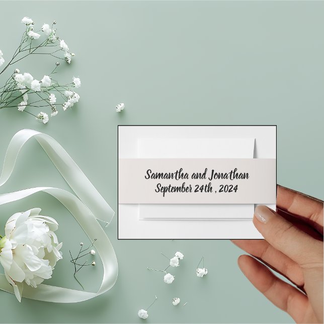 BOHO Ring of Flowers and Branches  Invitation Belly Band (Creator Uploaded)