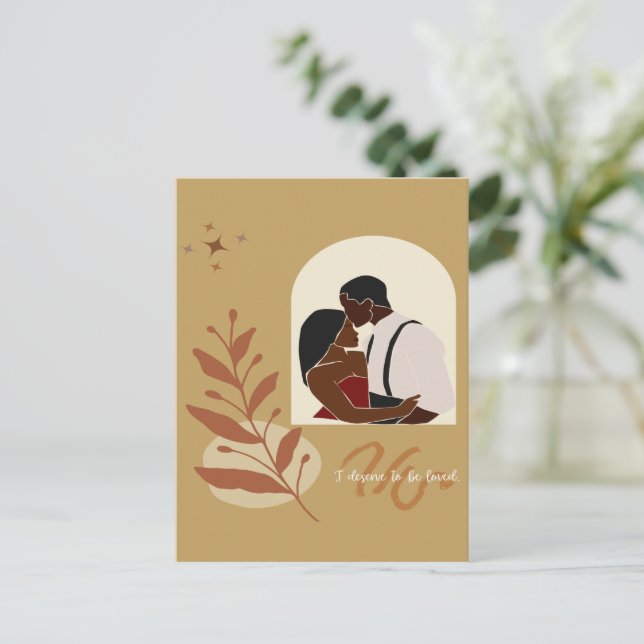 Boho Romance I Deserve To Be Loved Postcard (Standing Front)