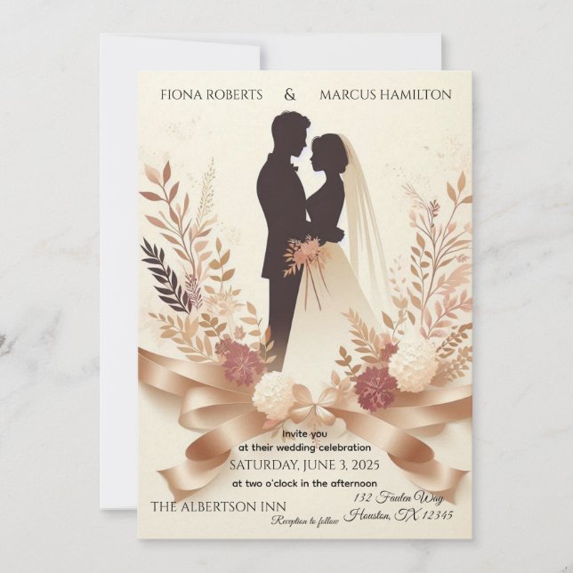 Boho Romantic Floral  Rustic Elegant Wedding Invitation (Front)