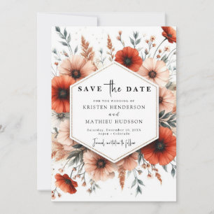 Boho Romantic Terracotta Wedding Save The Date