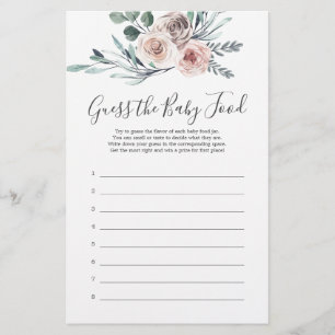 Boho Rose Baby Shower Guess The Baby Food