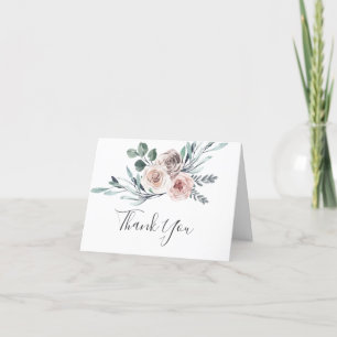 Boho Rose Baby Shower Thank You Card