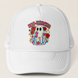 Boho Rose Ghost Halloween Trucker Hat