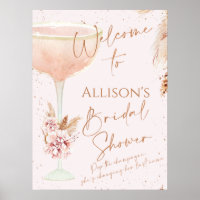 Boho Rose Gold Message Bridal Shower Welcome 