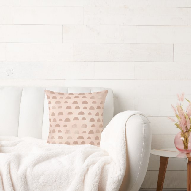 Boho Rose Gold Shapes Abstract Cushion (Couch)