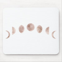 Boho Rose Pink Moon Phases Modern Minimal 