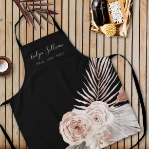 Boho roses black beauty professional apron