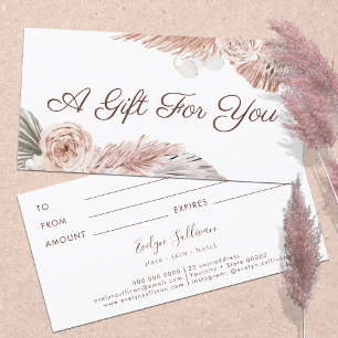 Boho roses gift certificate