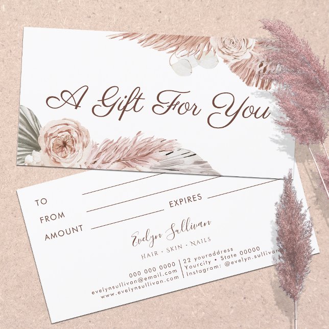 Boho roses gift certificate (Creator Uploaded)
