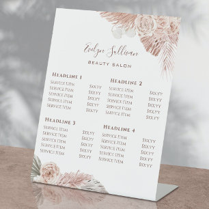 Boho Roses Price List Pedestal Sign