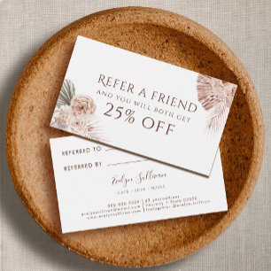 Boho roses referral card