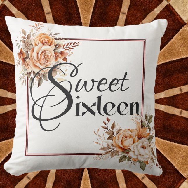 Boho Roses Sweet 16 Cushion (Creator Uploaded)
