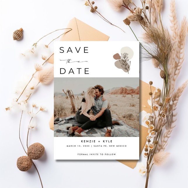 Boho Rust Photo Desert Wedding Save The Date (Boho Rust Photo Desert Wedding Save The Date)