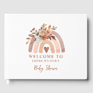 Boho rust Terracotta Baby Shower Guest Book
