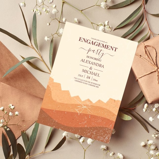 Boho Rust Terracotta  Engagement Invitation (Creator Uploaded)