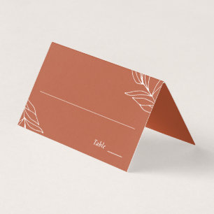 Boho Rust Wedding Reception Table Place Card