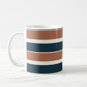 Boho Rustic and Navy Stripes Coffee Mug