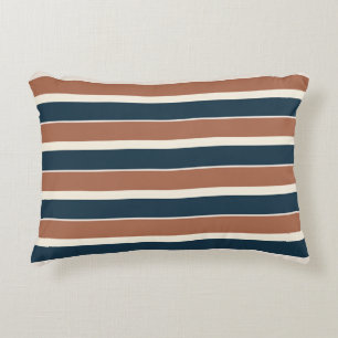 Boho Rustic and Navy Stripes  Decorative Cushion