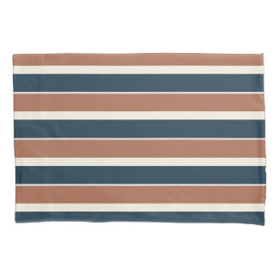 Boho Rustic and Navy Stripes  Pillowcase