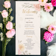 Boho Rustic Blooming Garden  Program Wedding
