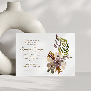 Boho Rustic Dusty Nature Botanical Bridal Shower Invitation