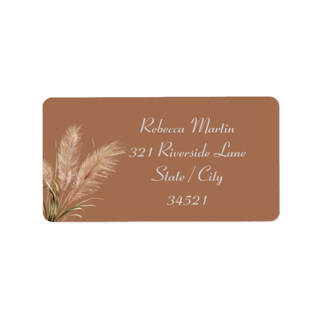 Boho Rustic Earthy Brown Return Address Label (Front)