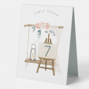 Boho Rustic Easel Swing Florals Wedding Table No