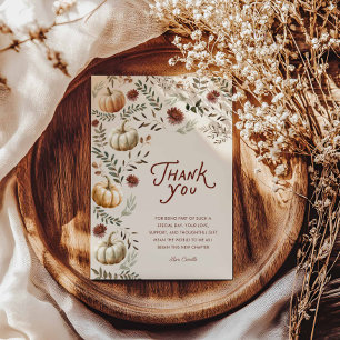 Boho Rustic Fall Bridal Shower Thank you Card
