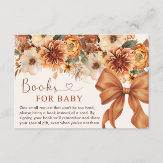 Boho Rustic Fall Floral Baby Shower Party  Enclosure Card