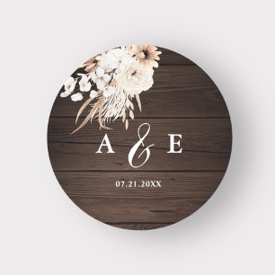 Boho Rustic Fall Flowers Wedding Classic Round Sticker