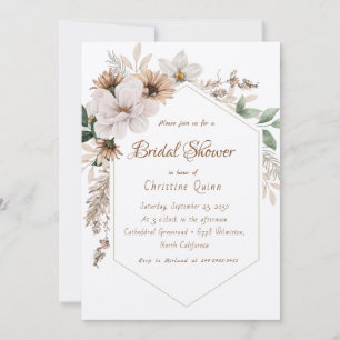 Boho Rustic Floral Bridal shower Invitation