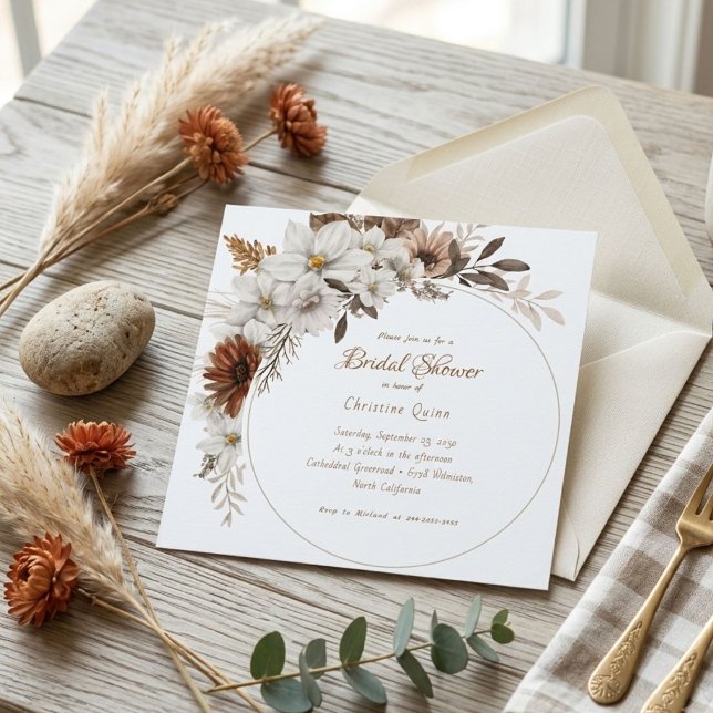 Boho Rustic Floral Bridal shower Invitation (Creator Uploaded)