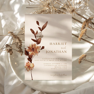 Boho Rustic Floral Wedding Invitation