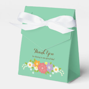 Boho Rustic Floral Wreath Wedding (Mint) Favour Box