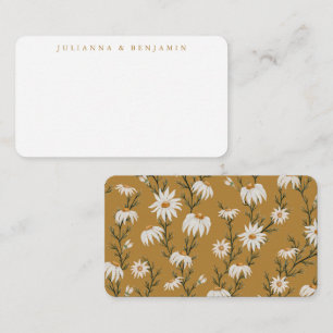 Boho Rustic Floral Yellow Custom Gift Enclosure Card