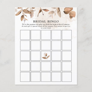 Boho Rustic Florals Bridal Shower Bingo Game