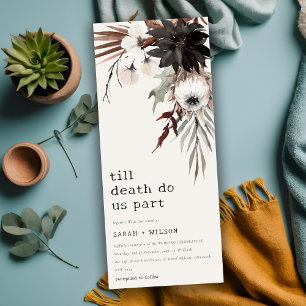 Boho Rustic Gothic Rust Black Botanical Wedding Invitation