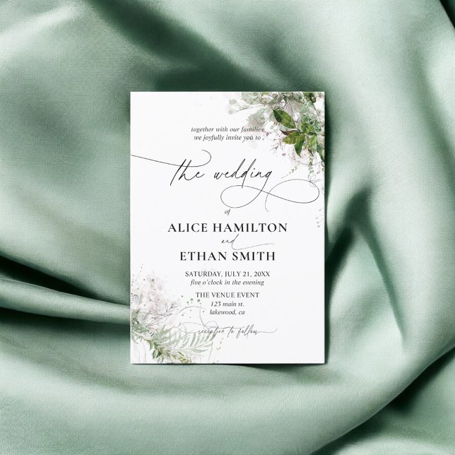 Boho Rustic Greenery Wedding Invitation (Creator Uploaded)