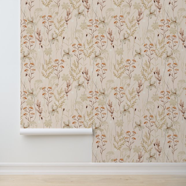 Boho Rustic Meadow Flowers Floral Botanical Nature Wallpaper (Application)