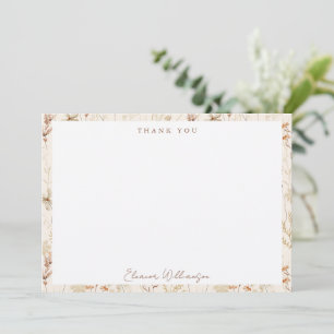 Boho Rustic Meadow Flowers Floral Bridal Shower Thank You Card