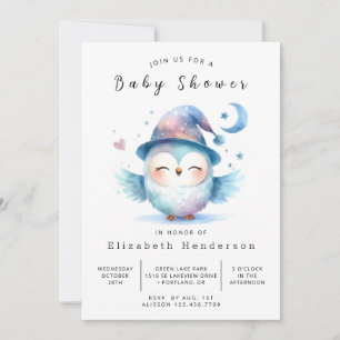 Boho Rustic Owl Baby Shower Invitation