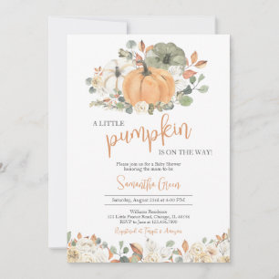 Boho Rustic Pumpkin Baby Shower Invitation