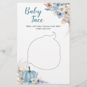 Boho Rustic Pumpkin Fall Baby Shower Baby Face