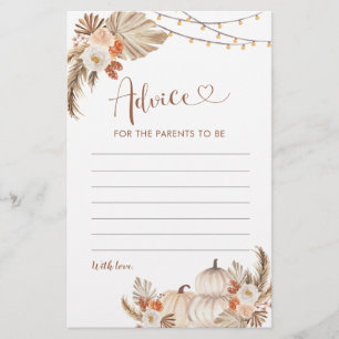 Boho Rustic Pumpkin Fall in Love Advice for Parent