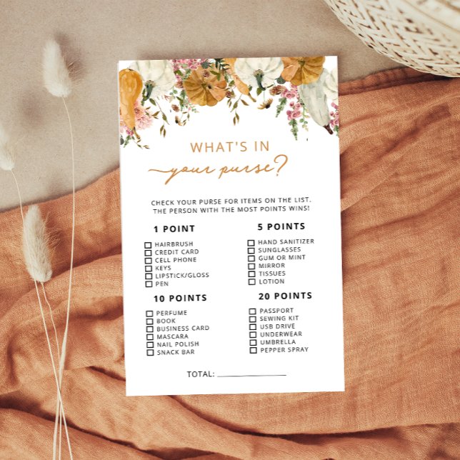 Boho Rustic Pumpkin Fall in Love Purse Game (Creator Uploaded)