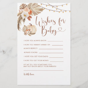 Boho Rustic Pumpkin Fall in Love Wishes for Baby