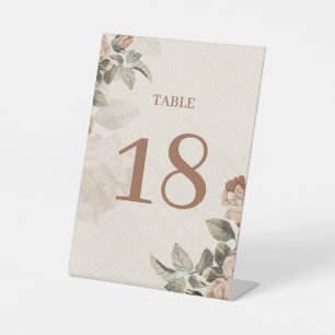 Boho Rustic Terracotta Floral Wedding Pedestal Sign