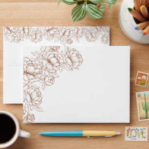 Boho Rustic Terracotta Modern Floral Wedding Envelope