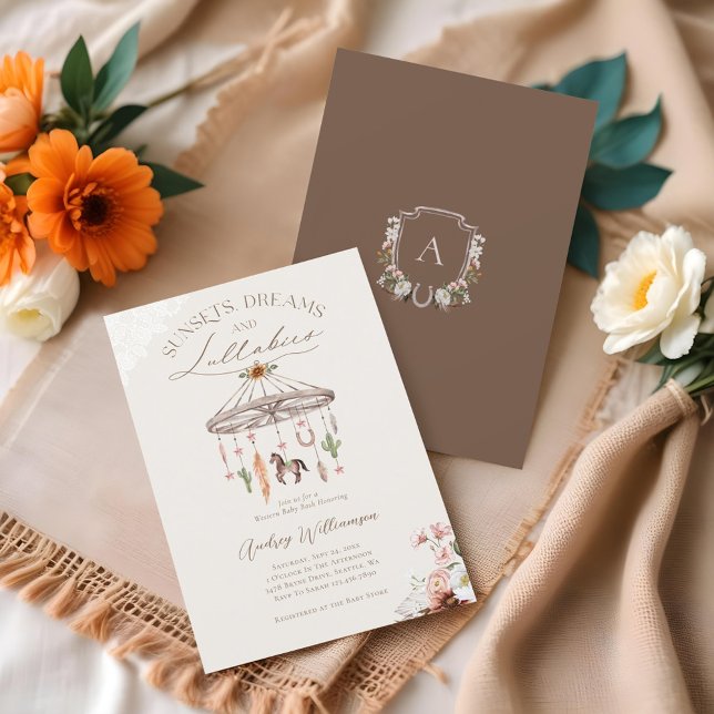 Boho Rustic Wagon Wheel Mobile Western Baby Shower Invitation (Boho Rustic Wagon Wheel Mobile Western Baby Shower Invitation)