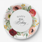 Boho Rustic Watercolor Floral 80th Birthday Party